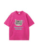 Cat Graphic Vintage Washed Cotton T Shirt