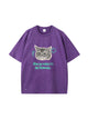 Cat Graphic Vintage Washed Cotton T Shirt