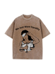 230g Equality Printed Wash Old Cotton T-shirt for Women