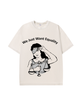 230g Equality Printed Wash Old Cotton T-shirt for Women