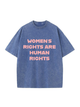 230g Women Rights Printed Wash Old Cotton T-shirt for Women