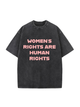 230g Women Rights Printed Wash Old Cotton T-shirt for Women