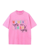 230g Colored Women Human Rights Printed Wash Old Cotton T-shirt for Women