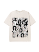 230g Cartoon Equality Champion Printed Wash Old Cotton T-shirt for Women