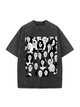 230g Cartoon Equality Champion Printed Wash Old Cotton T-shirt for Women