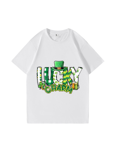 240g Lucky Charm Printed Cotton T-shirt for St. Patrick's Day Emma Bridess