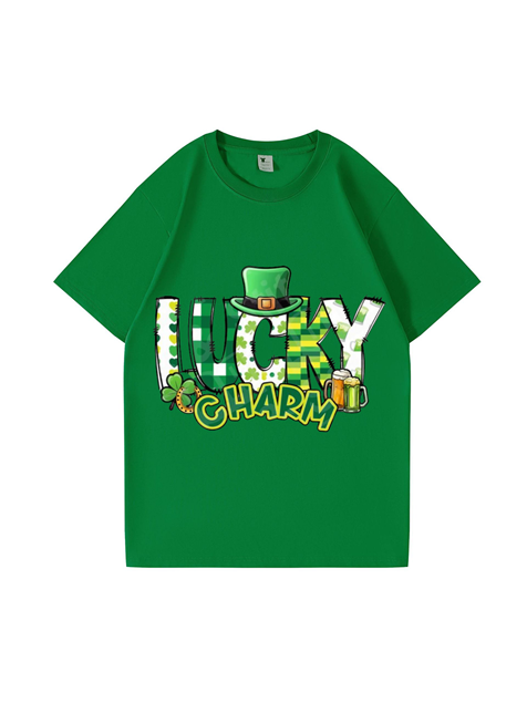 240g Lucky Charm Printed Cotton T-shirt for St. Patrick's Day Emma Bridess