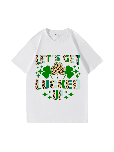 240g Lucked Up Shamrock Cotton T-shirt for St. Patrick's Day Emma Bridess