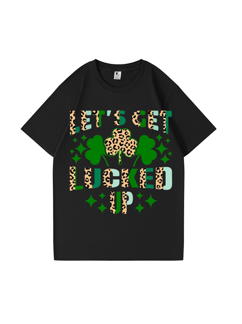 240g Lucked Up Shamrock Cotton T-shirt for St. Patrick's Day Emma Bridess