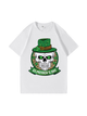 240g Four Leaf Clover Skull Printed Cotton T-shirt for St. Patrick's Day Emma Bridess