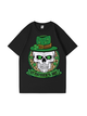 240g Four Leaf Clover Skull Printed Cotton T-shirt for St. Patrick's Day Emma Bridess