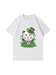 240g Gentle Cat Printed Cotton T-shirt for St. Patrick's Day Emma Bridess