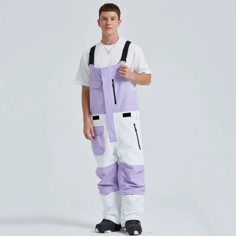 Winter Snow Bibs Pants Unisex Couple Style Ski Overalls