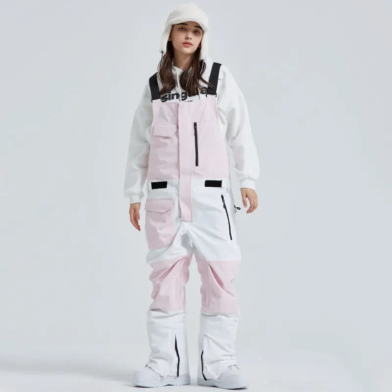 Winter Snow Bibs Pants Unisex Couple Style Ski Overalls