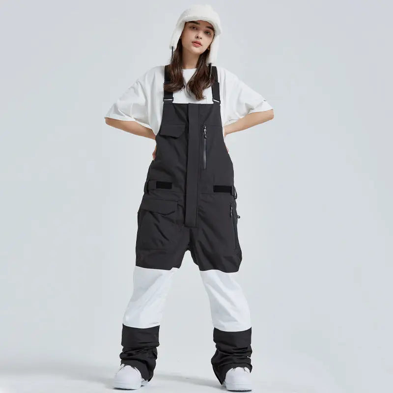 Winter Snow Bibs Pants Unisex Couple Style Ski Overalls