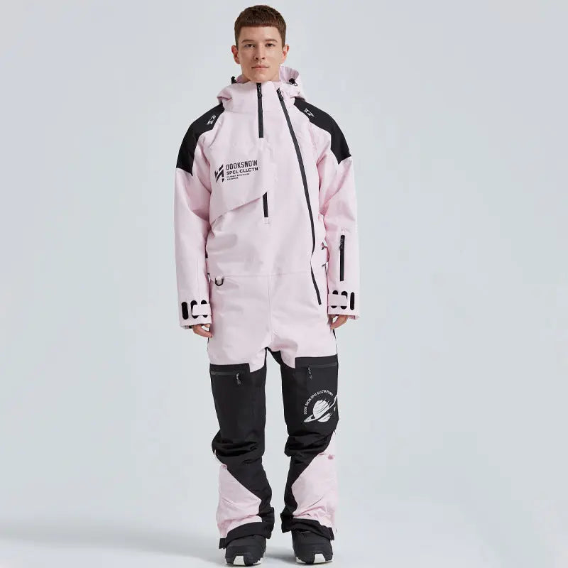 Outdoor Hooded Ski Jumpsuits Coveralls One Piece Ski Suits