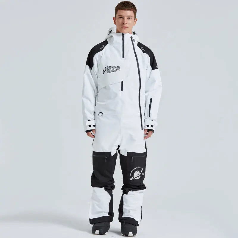 Outdoor Hooded Ski Jumpsuits Coveralls One Piece Ski Suits