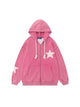 Removable Sleeves Star Zip-up Hoodie for Women – Emma Bridess