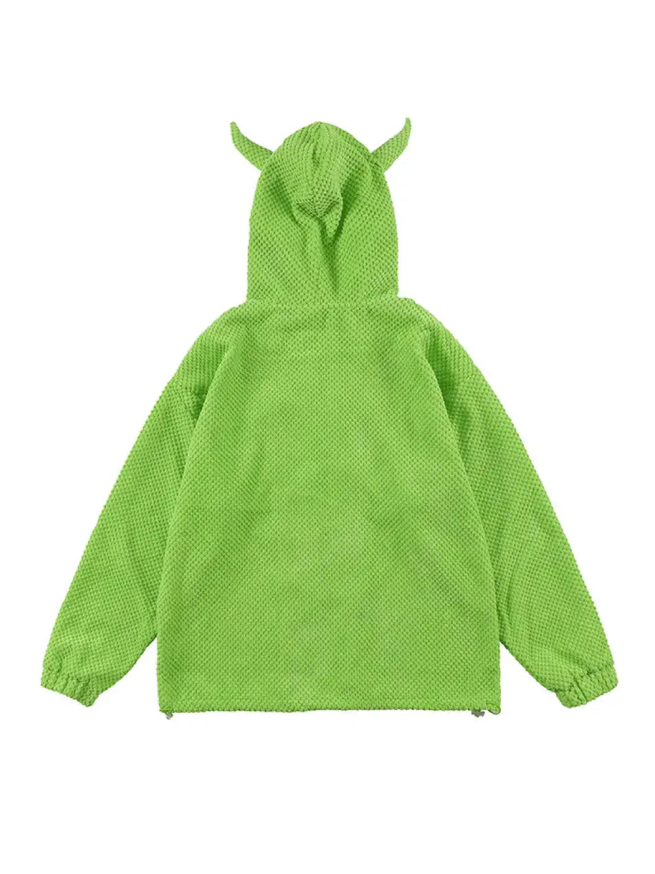 Gothic Devil Horn Y2k Zip Up Hoodie - Emma Bridess Gothic Devil Horn Y2k Zip Up Hoodie - Emma Bridess