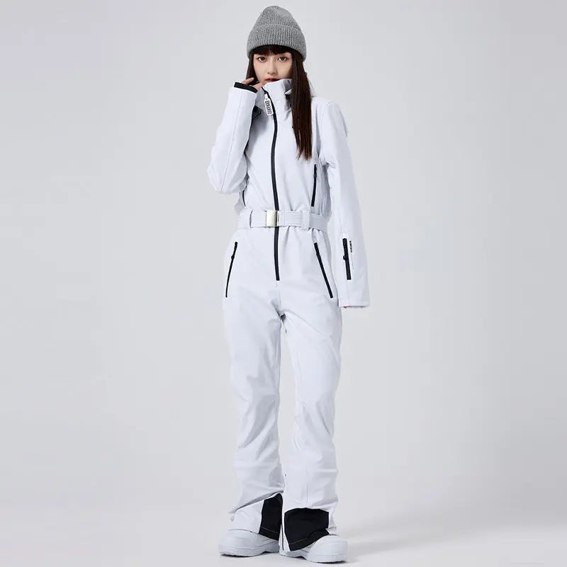 Windproof One Piece Ski Suit for Women Snow Outfit