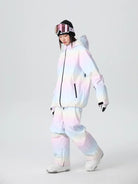 Women Cute Rainbow Snow Suit Winter Outwear for Sports