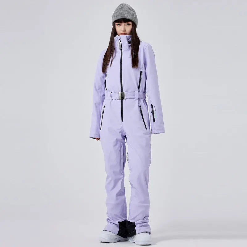 Windproof One Piece Ski Suit for Women Snow Outfit