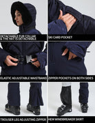 Womens Ski Suits Down One Piece Snowsuit Waterproof Snowboard Jumpsuits