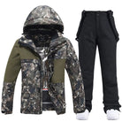 Women’s Floral Printed Snow Jacket and Bib Pants Winter Set