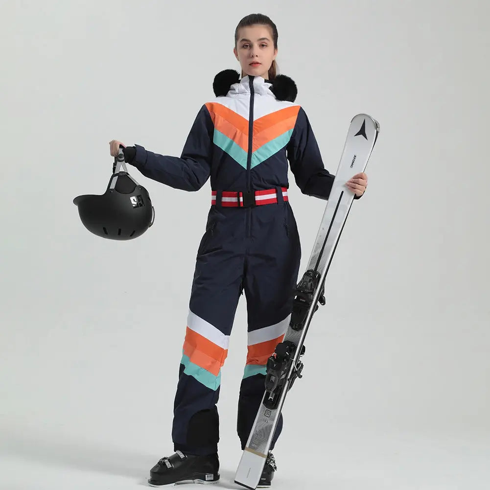 Luxury One Piece Ski Suit for Women Winter Jumpsuit