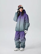 Women Unique 3L Gradient Snowsuits Durable Ski Jacket and Pants