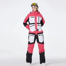 Unisex One Piece Ski Suit Patchwork Snowwear for Winter Sports