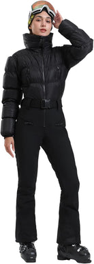 Womens Ski Suits Down One Piece Snowsuit Waterproof Snowboard Jumpsuits