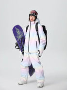 Women Cute Rainbow Snow Suit Winter Outwear for Sports