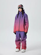 Women Unique 3L Gradient Snowsuits Durable Ski Jacket and Pants