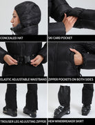 Womens Ski Suits Down One Piece Snowsuit Waterproof Snowboard Jumpsuits
