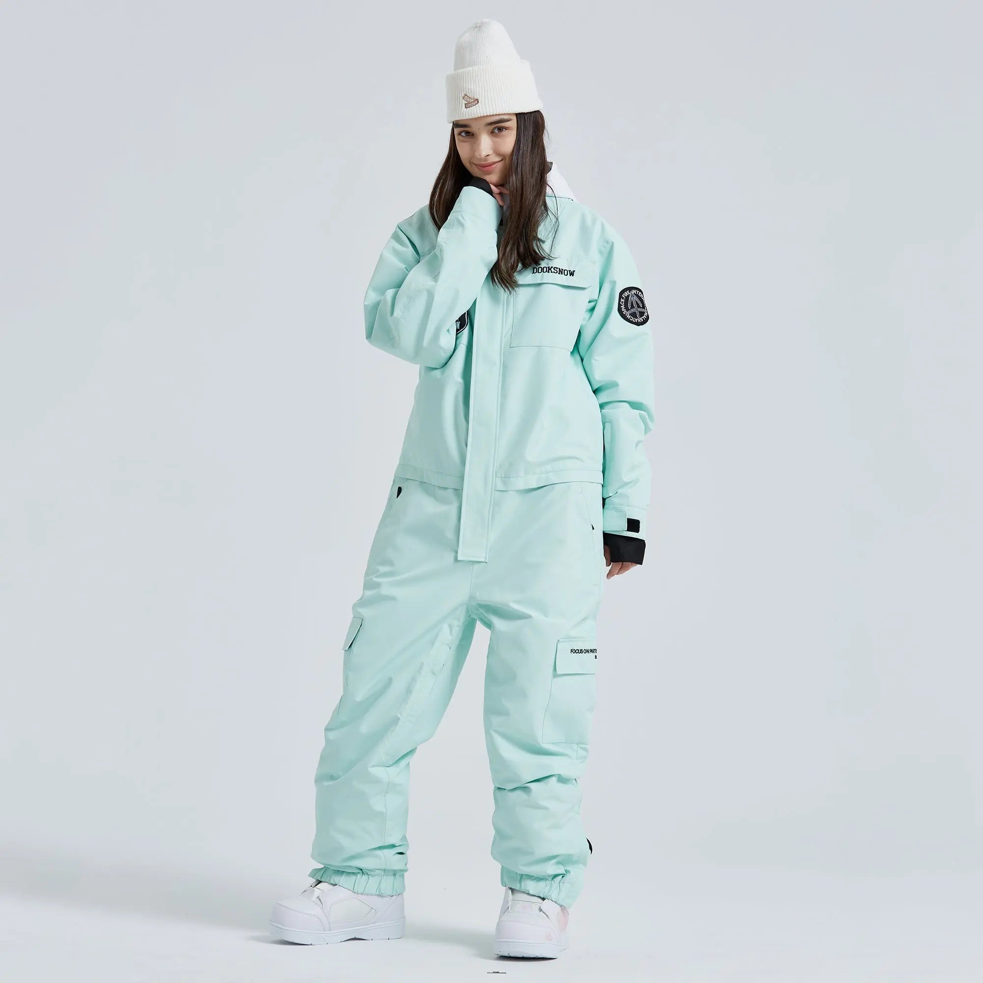 Adult One Piece Ski Suit Waterproof Winter Snowsuit