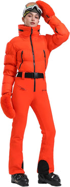 Womens Ski Suits Down One Piece Snowsuit Waterproof Snowboard Jumpsuits