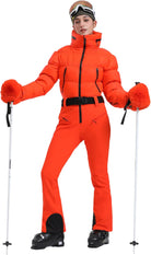Womens Ski Suits Down One Piece Snowsuit Waterproof Snowboard Jumpsuits