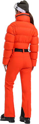 Womens Ski Suits Down One Piece Snowsuit Waterproof Snowboard Jumpsuits