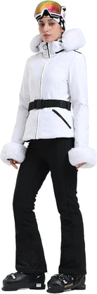Women's Ski Jacket Snowboard Warm Winter Short Slim Snow Coat Jacket