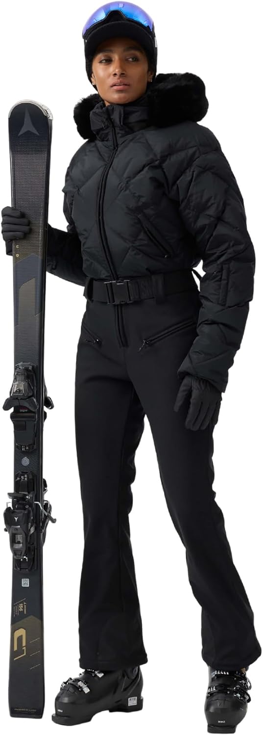 Womens Ski Suits Down One Piece Snowsuit Waterproof Snowboard Jumpsuits
