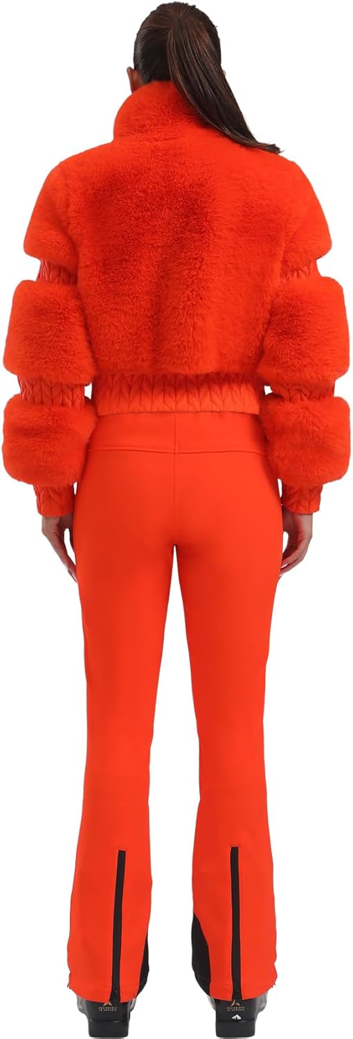 Women Ski Jacket Faux Fur Snowboard Coat Snow Cropped Jacket Winter Outdoor