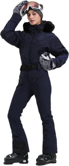 Womens Ski Suits Down One Piece Snowsuit Waterproof Snowboard Jumpsuits