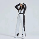 Women’s High Neck Hooded One Piece Ski Suit for Winter Sports
