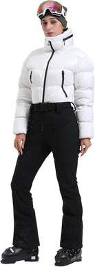 Womens Ski Suits Down One Piece Snowsuit Waterproof Snowboard Jumpsuits
