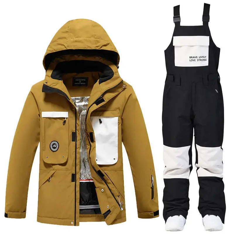 Women's Thick Ski Suit with Matching Snow Bib Pants