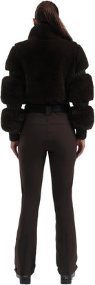 Women Ski Suit One Piece Snowsuit Snowboard Faux Fur Collar Slim Jumpsuit