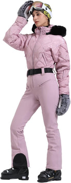 Womens Ski Suits Down One Piece Snowsuit Waterproof Snowboard Jumpsuits